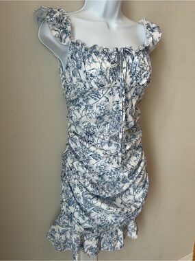 🟢 5 for $25 🟢 Blue Floral Ruffled Sundress - Cottagecore Fairycore Milkmaid